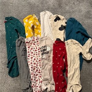 Carter's Floral and Striped Baby Onesies